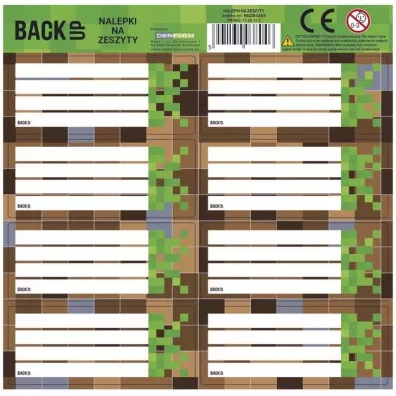 Derform Nalepki na zeszyty BackUp 4 25 szt.