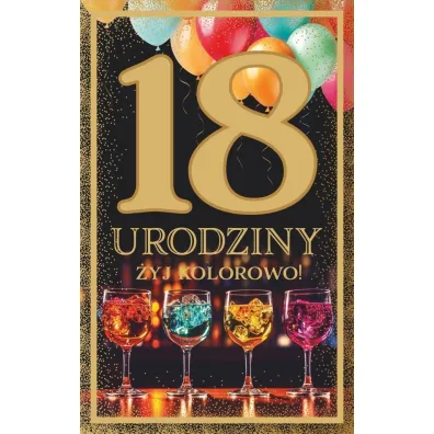 Art Nuvo Karnet 18 Urodziny damskie z�ocone (13x20,5cm) UCK-05