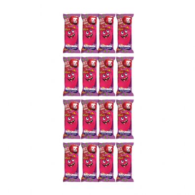 BeRAW Kids Baton Jagoda Jabko zestaw 16 x 25 g