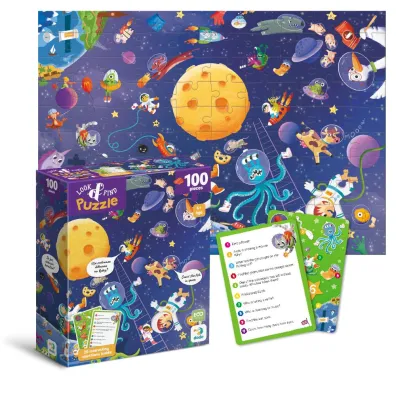 Puzzle 100 Look&Find Szalony kosmos Dodo