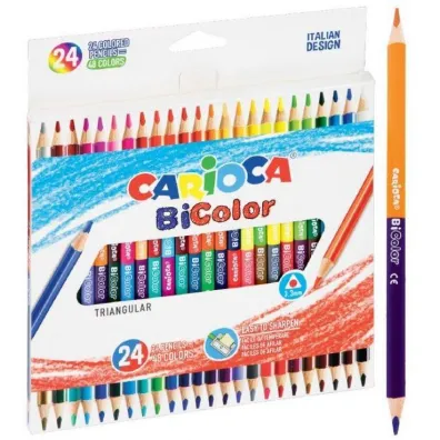 Carioca Kredki owkowe trjktne BiColor 48 kolorw 24 szt.