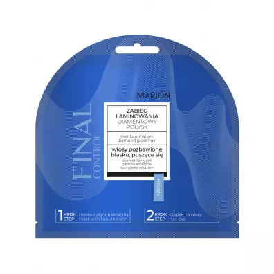 Marion Professional Final Control zabieg laminowania do w�os�w pozbawionych blasku maska z p�ynn� kreatyn� 20ml + Czepek utrzymujacy ciep�o 20 ml