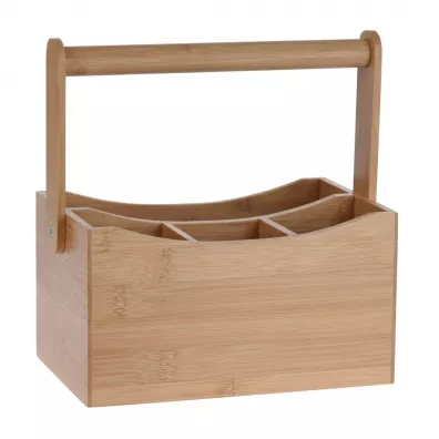 Excellent Houseware Pojemnik na sztuce z rczk bambus 23,5 cm