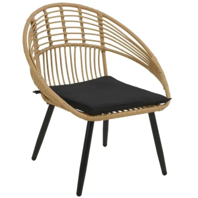 Krzeso rattanowe z poduszk 71x65x80 cm
