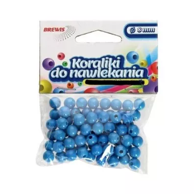 Brewis Koraliki do nawlekania + sznurek niebieskie 8mm, 16g
