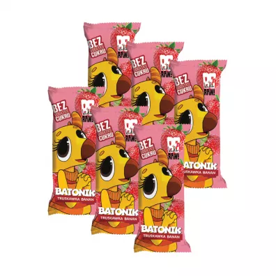 BeRaw Kids Baton Truskawka Banan Zestaw 6 x 25 g