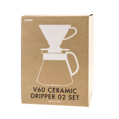Hario Zestaw V60 Dripper & Pot White drip + serwer + filtry 600 ml