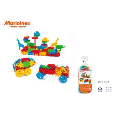 Klocki konstrukcyjne dla najm�odszych Klocki konstrukcyjne Waffle 100 element�w mix MARIOINEX 900208
