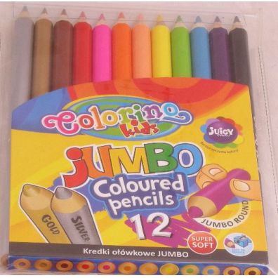 Patio Kredki owkowe okrge Jumbo Colorino Kids + temperwka 12 kolorw