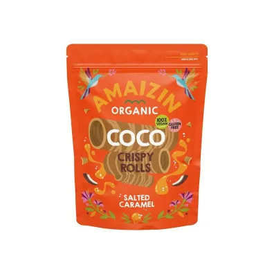 Amaizin Rurki waflowe kokosowe o smaku s�ony karmel bezglutenowe 140 g Bio