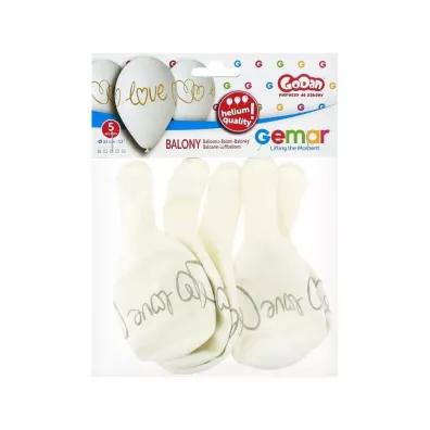 Godan Balony premium hel Love bia�e 33cm
