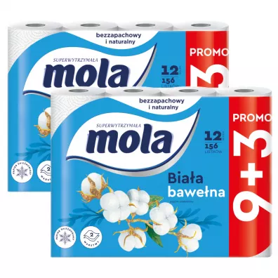 Mola Papier toaletowy Classic White 2-warstwowy zestaw 2 x 12 szt.
