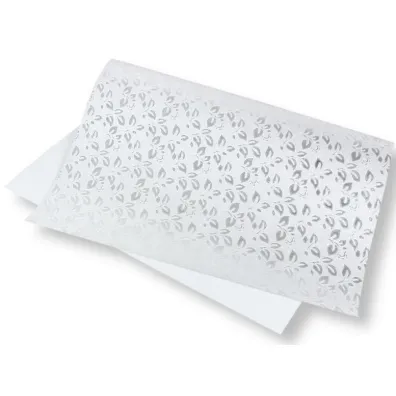 Penword Papier ozdobny - srebrne li�cie 40x60cm 5ar