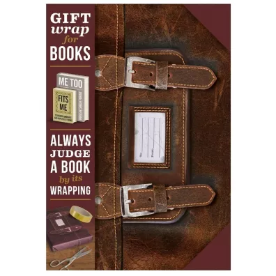 Gift wrap. Papier do ksi��ki. Leather satchel