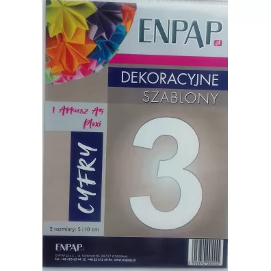 Enpap Szablon dekoracyjny A5 Plexi cyfra 3