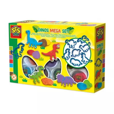 Ciasto megazestaw Dinos 7x90g + foremki Ses Creative