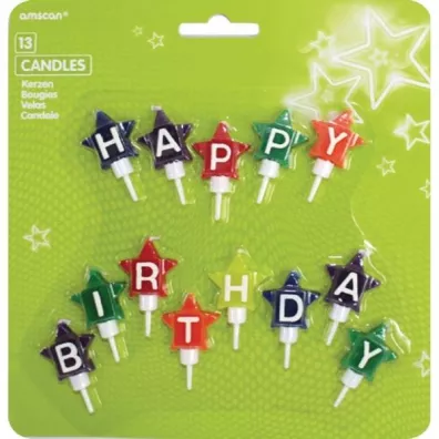 Amscan Zestaw �wieczek "happy birthday" kolorowe