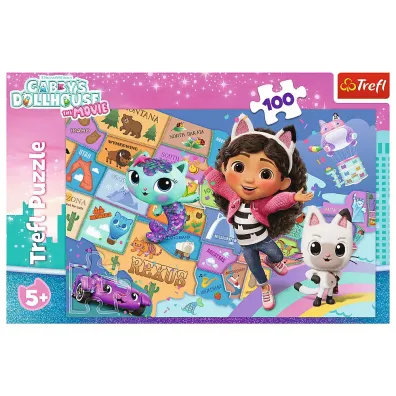 Puzzle 100 el. Przyja�� w kocim domku Trefl