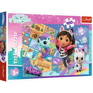 Puzzle 100 el. Przyja�� w kocim domku Trefl