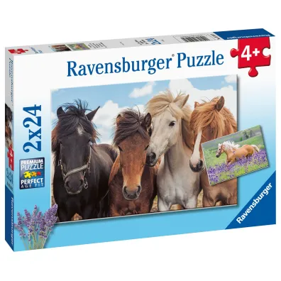 Puzzle 2x24 el. Konie Ravensburger
