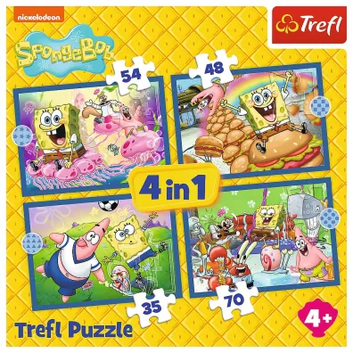 Puzzle 4w1 - Podwodne �ycie SpongeBoba (35+48+54+70 el.) Trefl