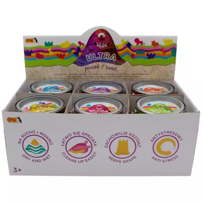 Ultra Piasek ��ty - puszka 200g + 5 foremek Zamek Epee