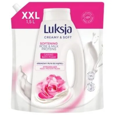 Luksja Kremowy p�yn do k�pieli Softening - Rose & Protein Milk Creamy & Soft 1.5 l
