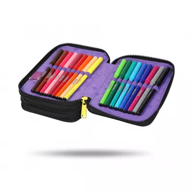 CoolPack Pi�rnik potr�jny z wyposa�eniem Jumper 3 Stitch Black