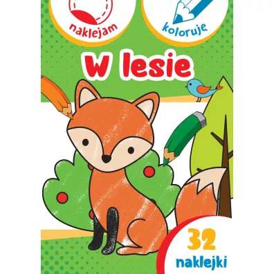W lesie. Naklejam i koloruj�