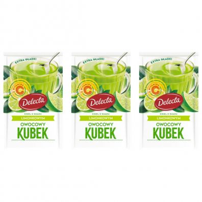 Delecta Owocowy Kubek Extra Gadki smak limonkowy Zestaw 3 x 30 g