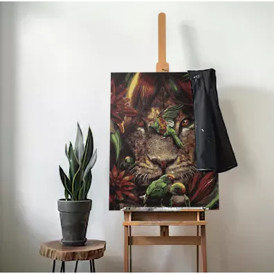 Malowanie po numerach. Tropikalny lew 40 x 50 cm