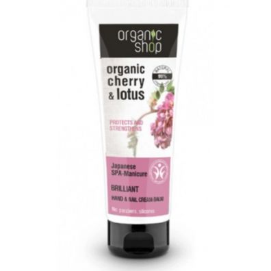 Organic Shop Organic Cherry & Lotus kremowy balsam do rk i paznokci 75 ml