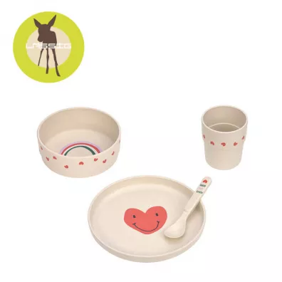 Lassig Komplet naczy dla dzieci Happy Rascals Heart lavender