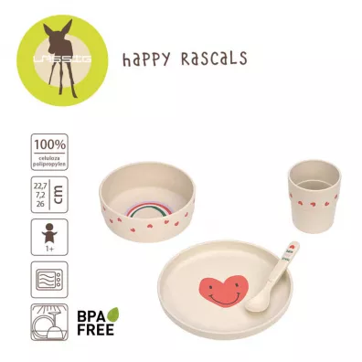 Lassig Komplet naczy dla dzieci Happy Rascals Heart lavender