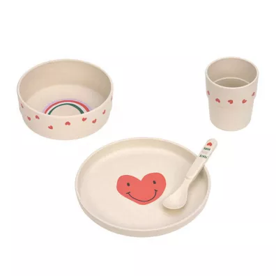 Lassig Komplet naczy dla dzieci Happy Rascals Heart lavender