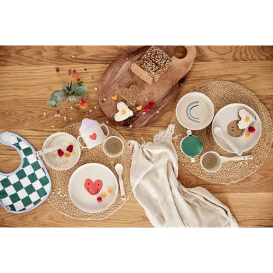 Lassig Komplet naczy dla dzieci Happy Rascals Heart lavender
