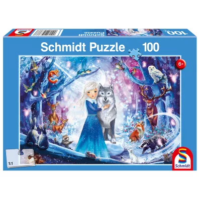 Puzzle 100 el. Ksi�niczka w zimowym lesie Schmidt