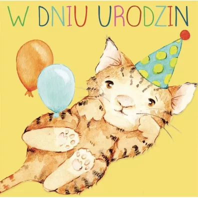 Clear Creations Karnet kwadrat CL4215_PO Urodziny Kotek