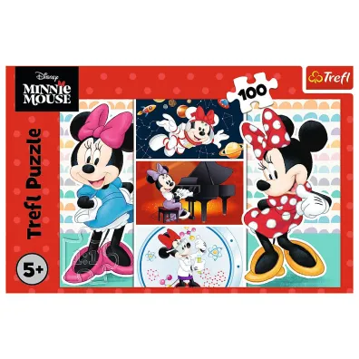 Puzzle 100 el. Zabawna Minnie Trefl