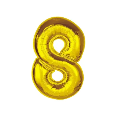 Godan Balon foliowy Smart cyfra 8 z�ota 92cm
