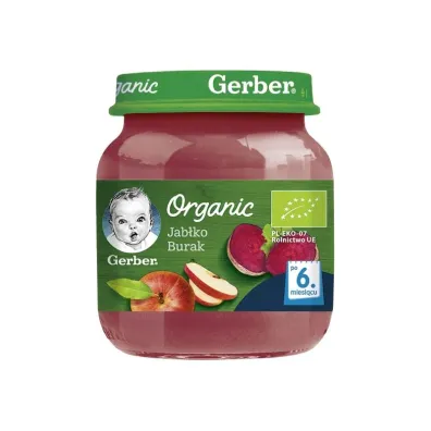 Gerber Organic Deserek jab�ko burak dla niemowl�t po 6 miesi�cu 125 g Bio