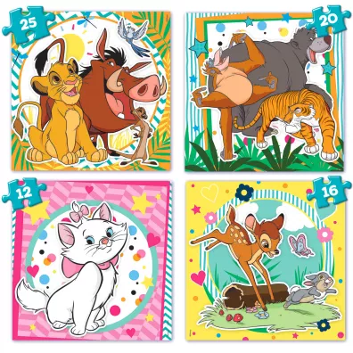 Puzzle 12x16x20x25 el. w walizce Zwierzta Disney'a Educa