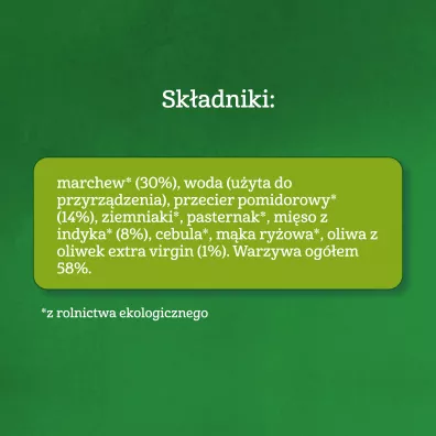 Gerber Organic Obiadek jarzynki z indykiem w pomidorach dla niemowl�t po 6 miesi�cu Zestaw 3 x 190 g Bio