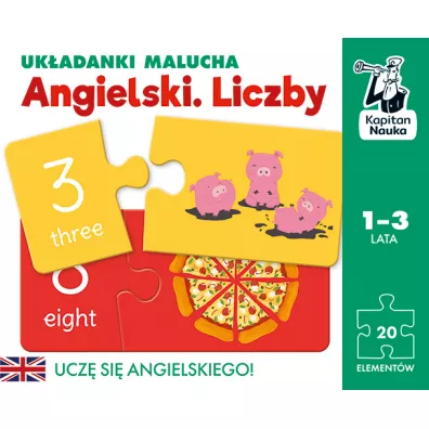 Puzzle Kapitan Nauka. Uk�adanki malucha. Angielski. Liczby 1-3 lata Edgard