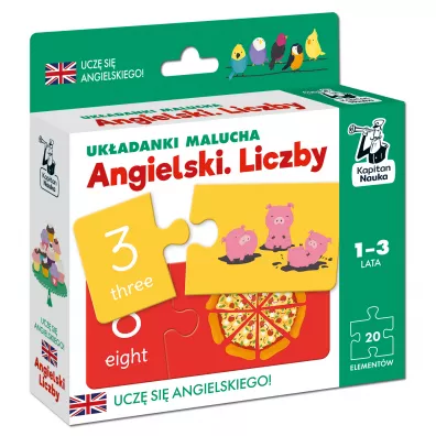 Puzzle Kapitan Nauka. Uk�adanki malucha. Angielski. Liczby 1-3 lata Edgard