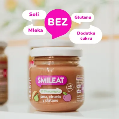 Smileat Deser z ekologicznymi gruszkami, �liwkami i bananami po 6 miesi�cu 130 g Bio