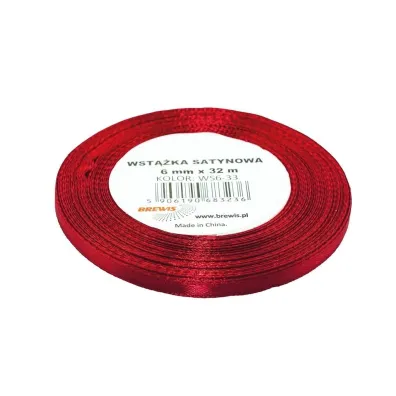 Brewis Wst��ka satynowa czerwona 6 mm x 32 m