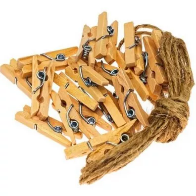 Brewis Klamerki + sznurek naturalne 20 szt.