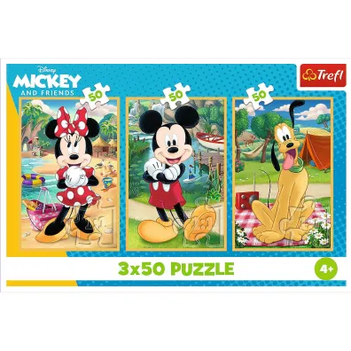 Puzzle 3x50 el. Myszki na wakacjach Trefl