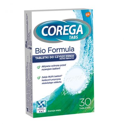 Corega Tabs Bio Formula tabletki do czyszczenia protez zbowych 30 szt.